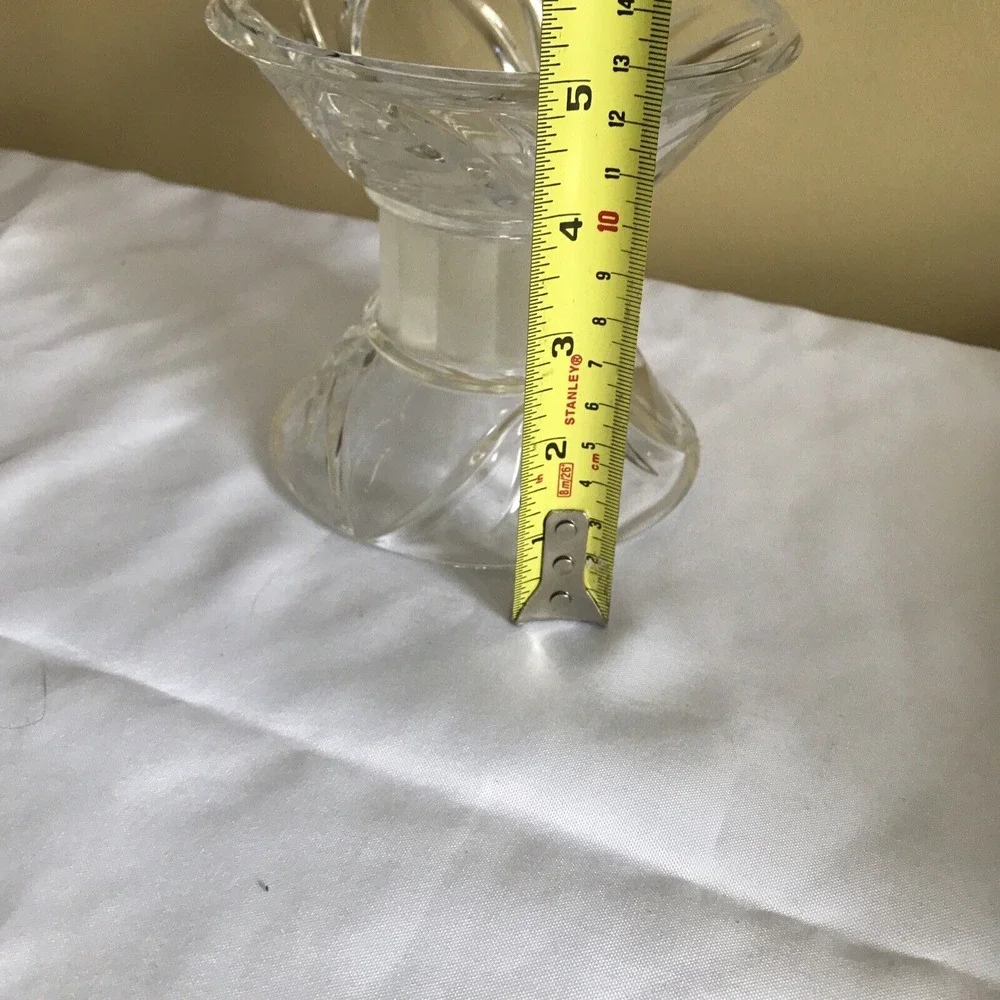 Gorham Marquette Crystal Reversible Candle Holder Frosted‎ Center